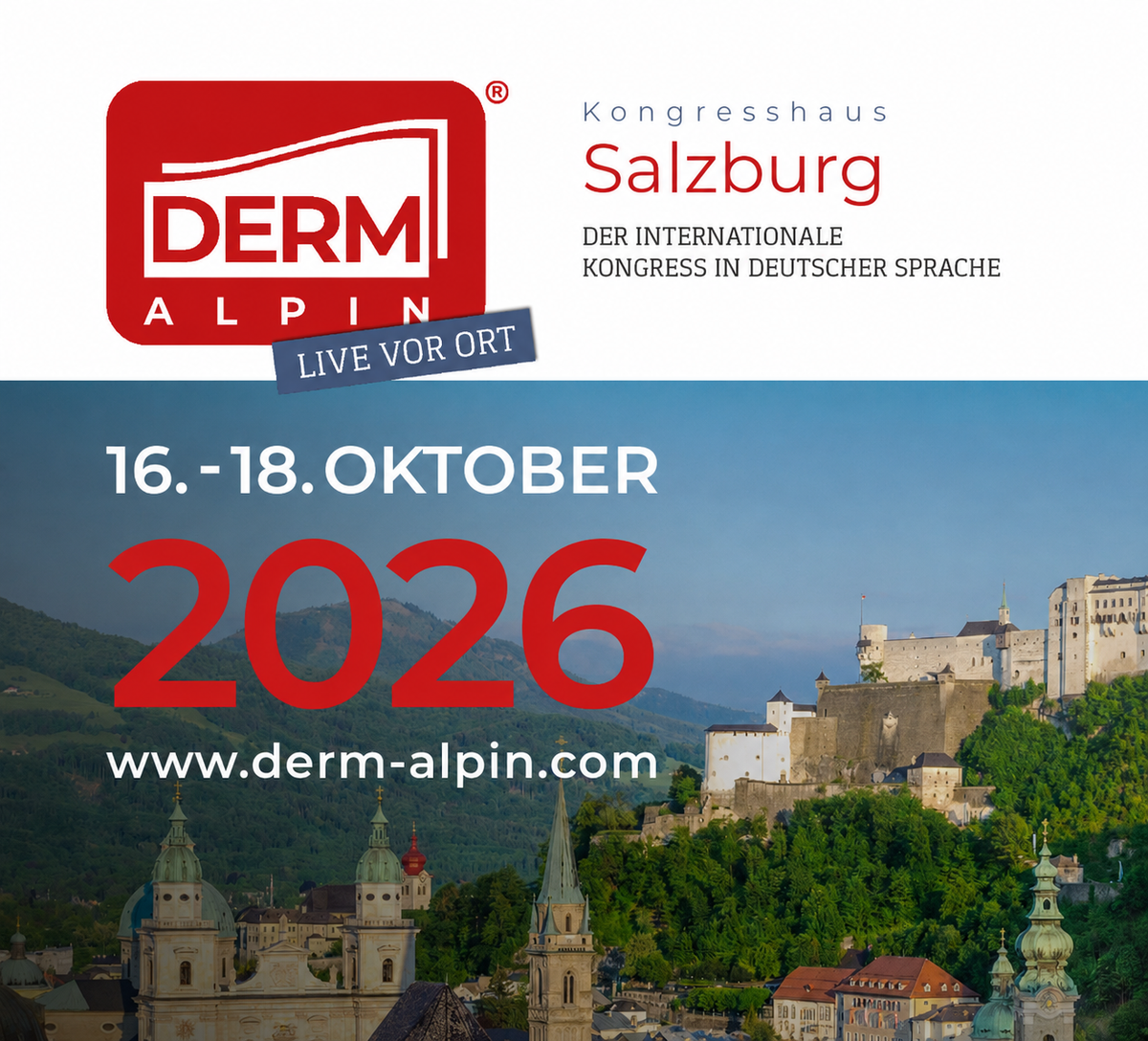 DERM Alpin 2026 in Salzburg: 16.-18. OKTOBER